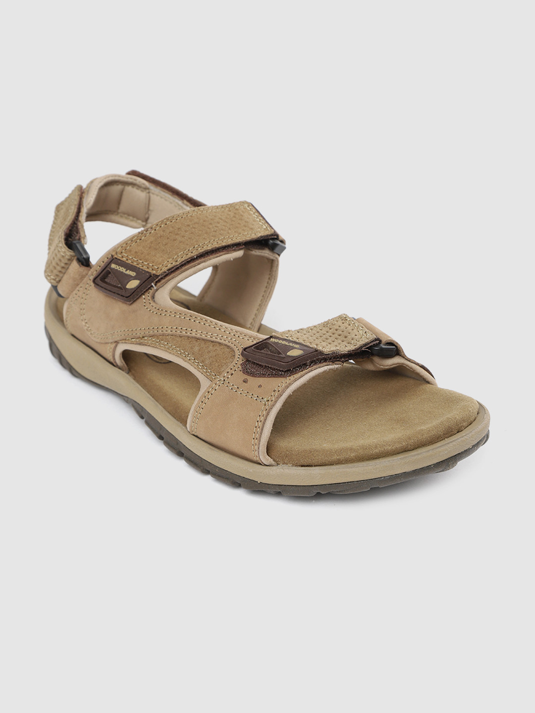 Woodland Men Camel Brown Nubuck Comfort Sandals
