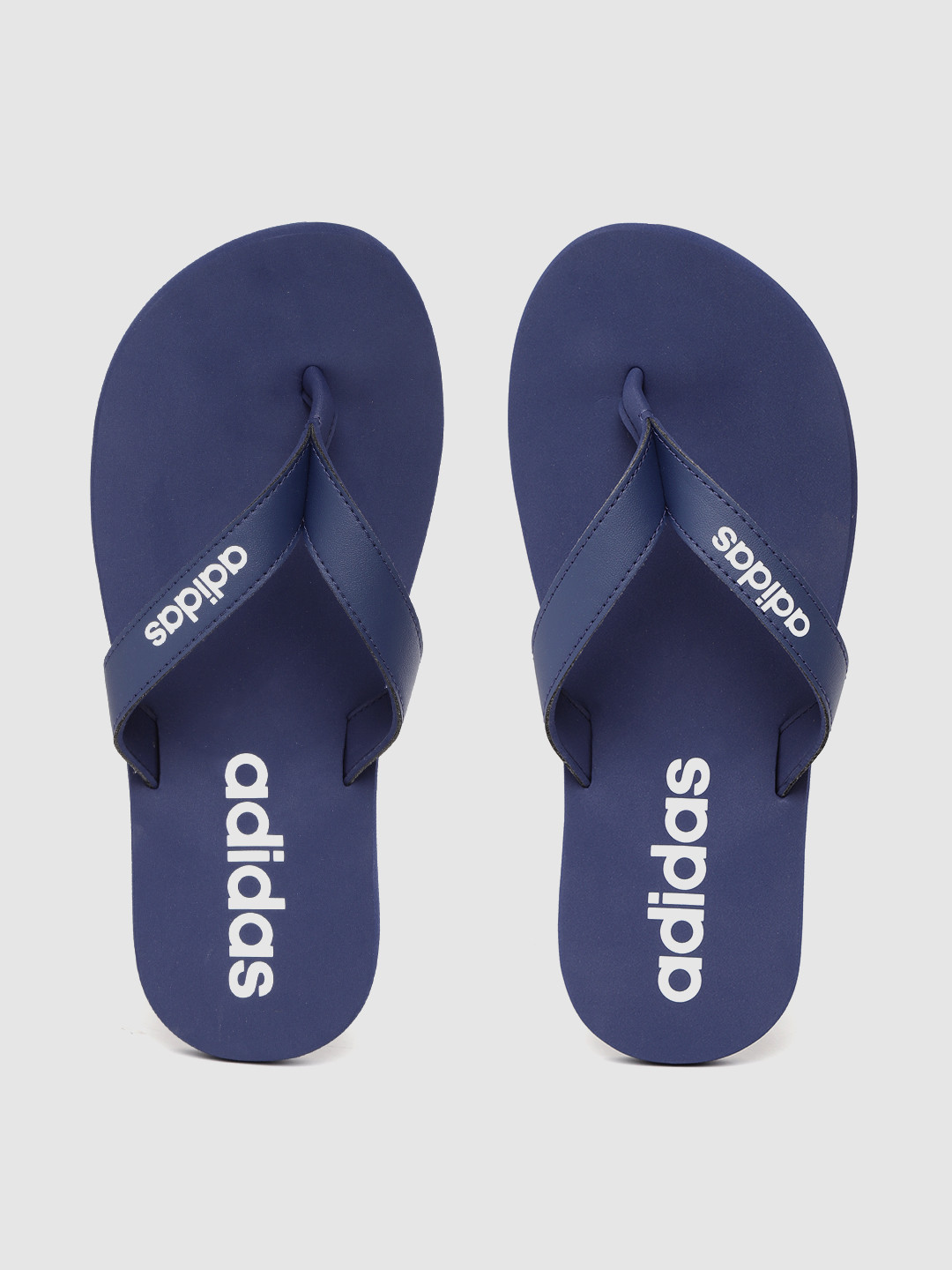 ADIDAS Men Navy Blue & White Brand Logo Printed Eezay Thong Flip-Flops
