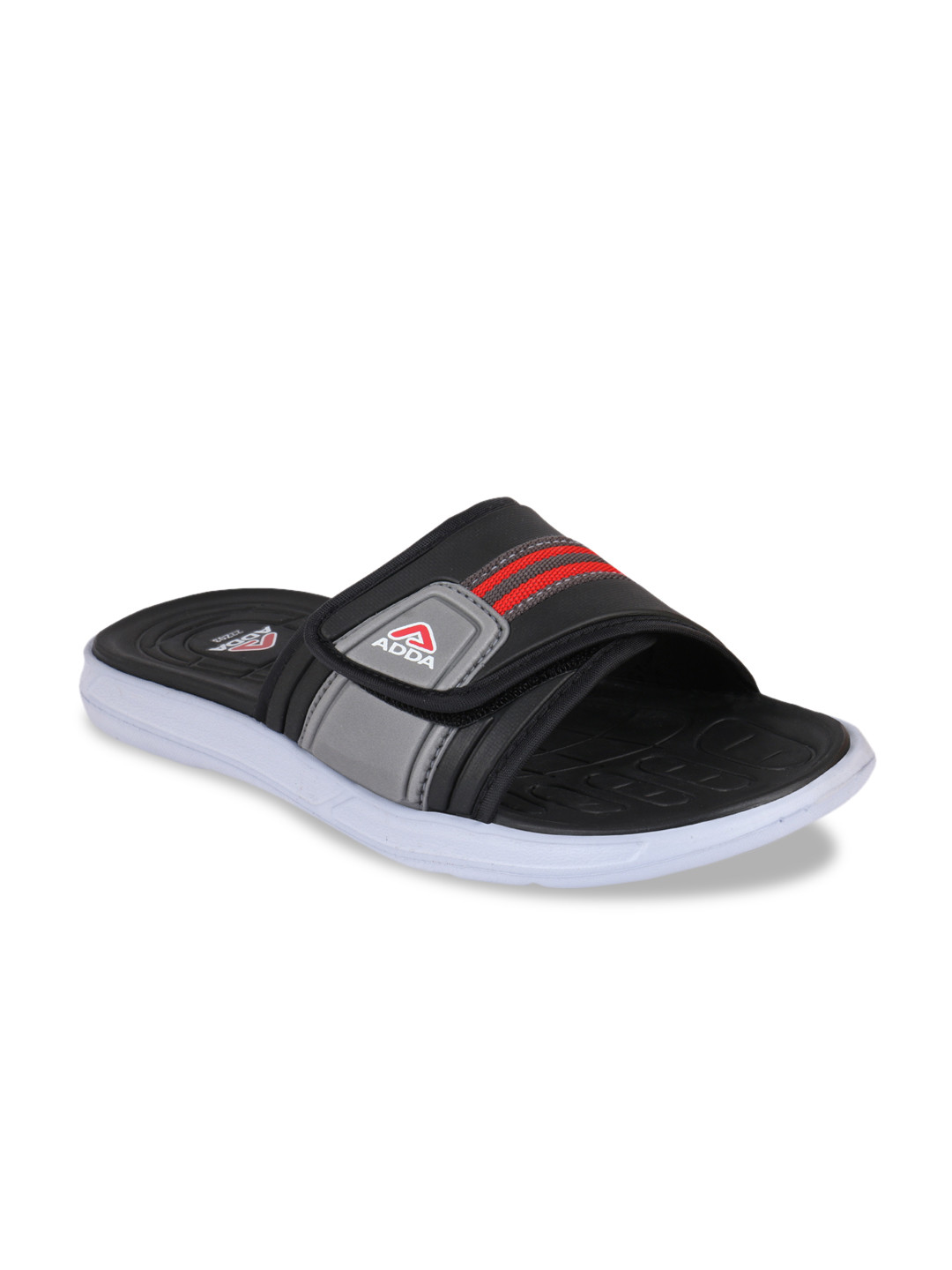 Adda Men Grey & Red Self Design Sliders