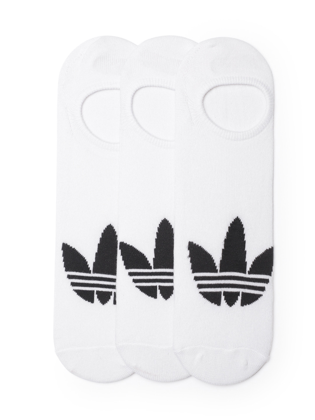 ADIDAS Originals Unisex Pack of 3 White & Black Brand Logo Textured Shoe Liners