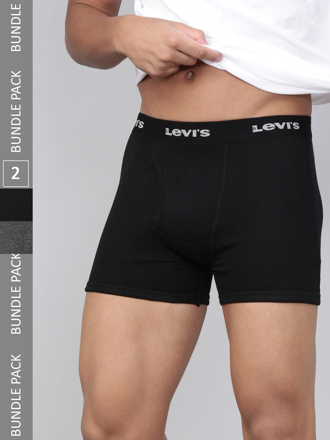 Levis Men Pack of 2 Pure Cotton Long Length Trunk with Ultrasoft Waistband