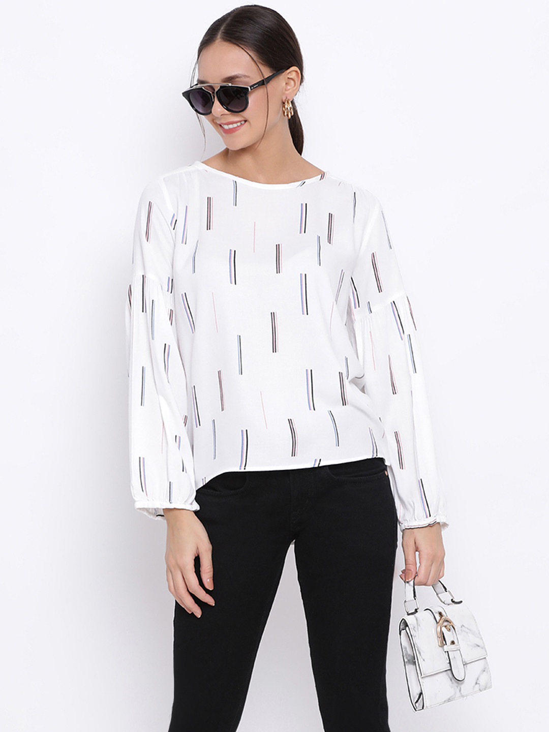 Crimsoune Club Women White Printed Top