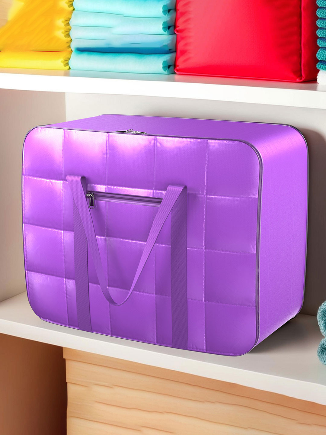 Kuber Industries Unisex Purple Solid Jumbo Attachi Travel Storage Bag