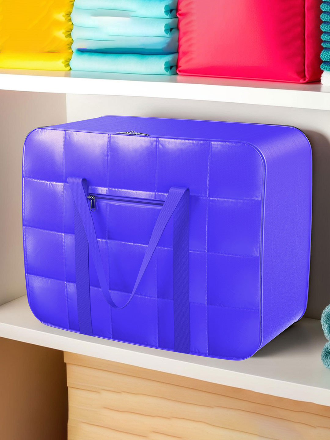 Kuber Industries Unisex Blue Solid Jumbo Attachi Travel Storage Bag