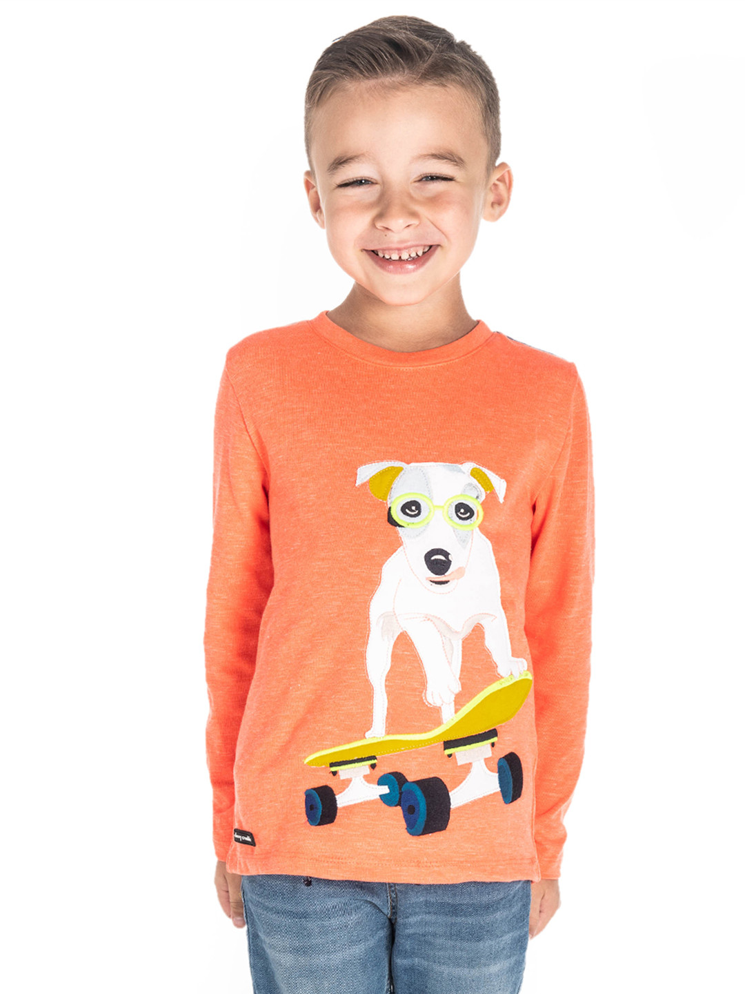 Cherry Crumble Boys Orange Printed George Applique T-shirt