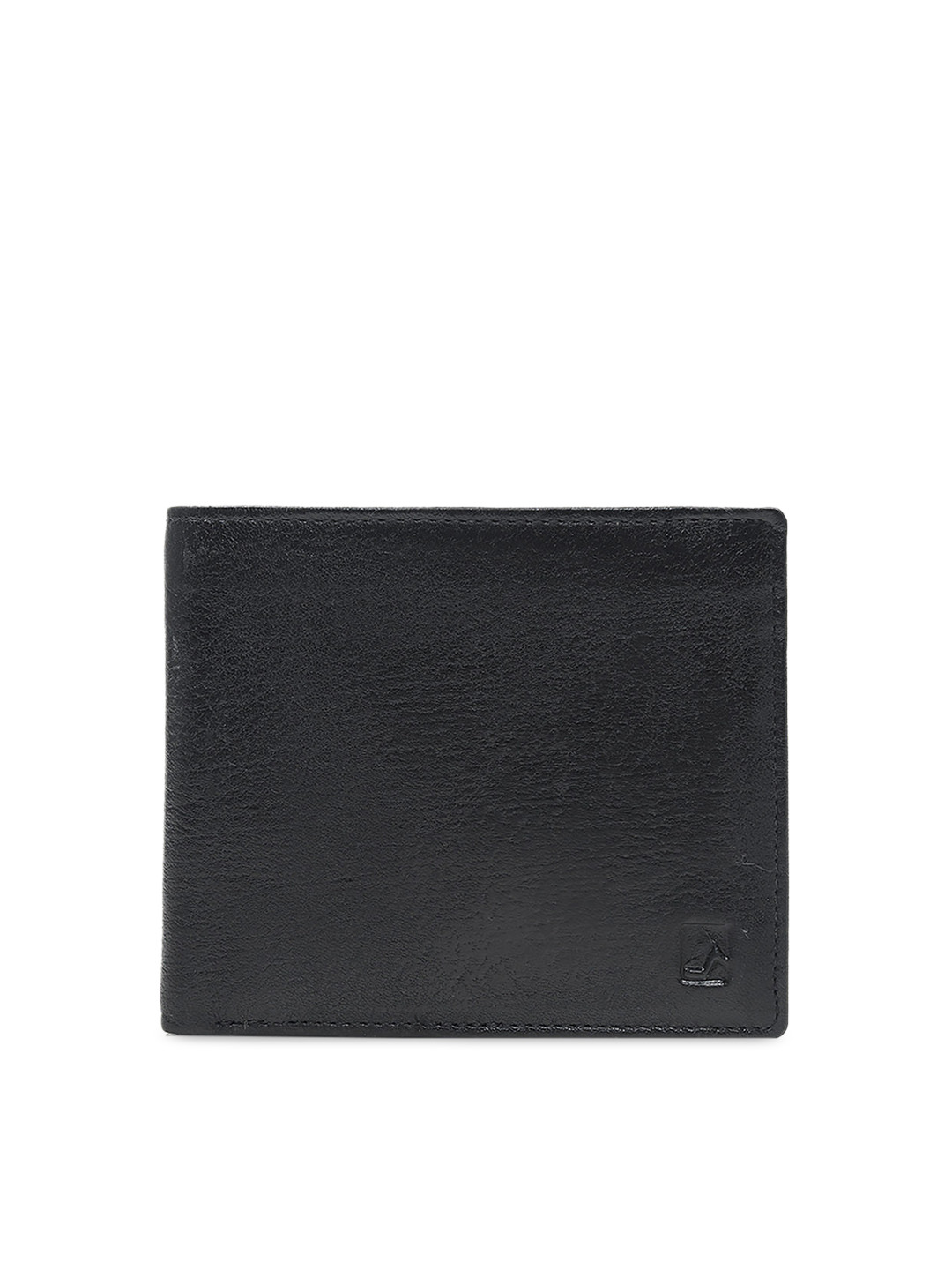 Da Milano Men Black Solid Leather Two Fold Wallet