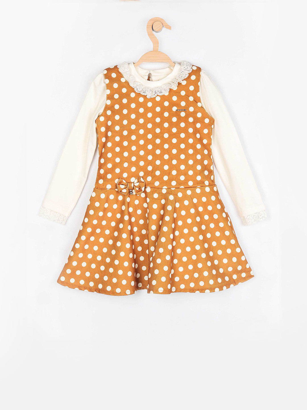 Peppermint Girls Brown Printed A-Line Dress