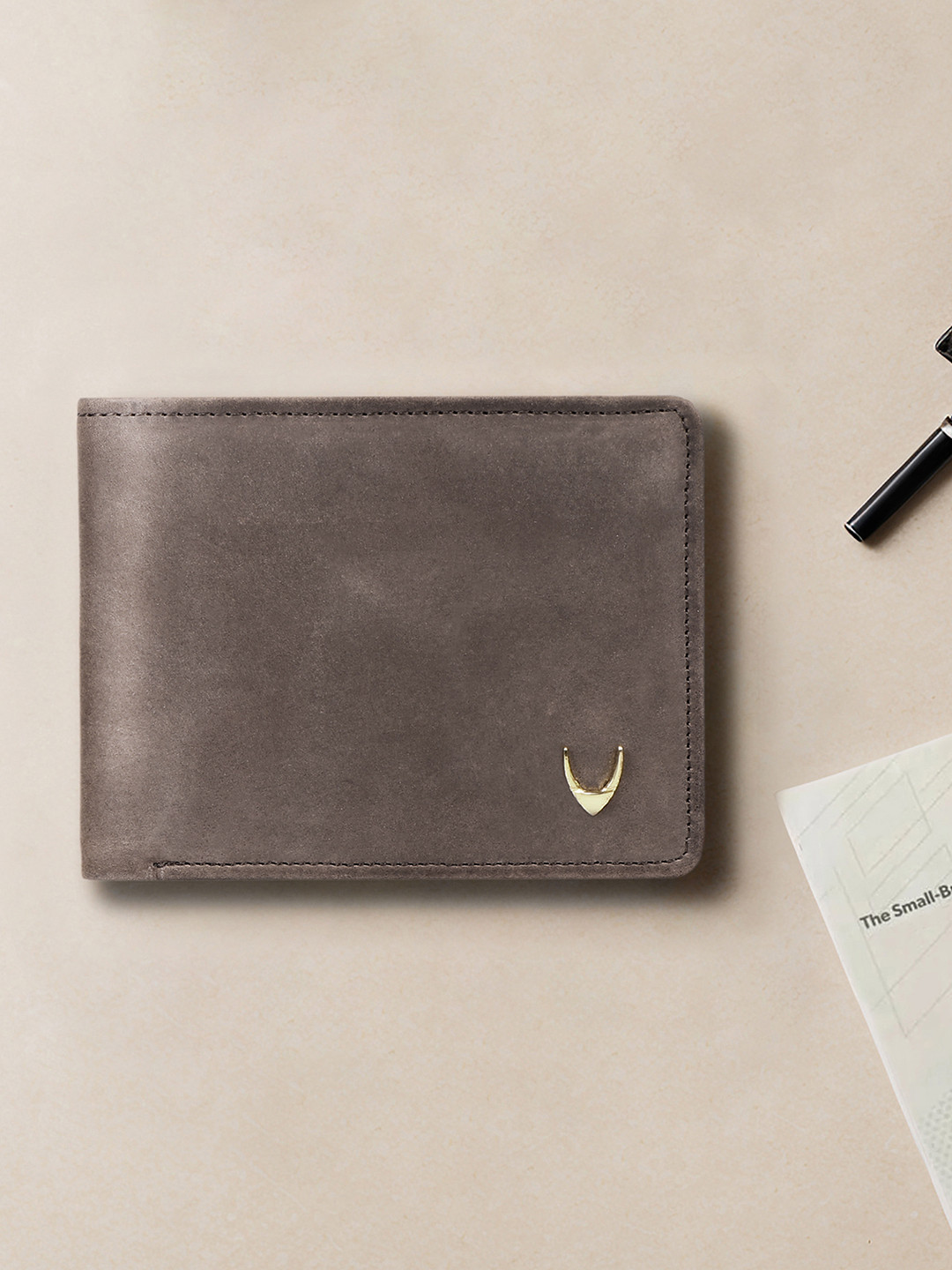 Hidesign Men Brown Solid Camel Leather Two Fold Wallet