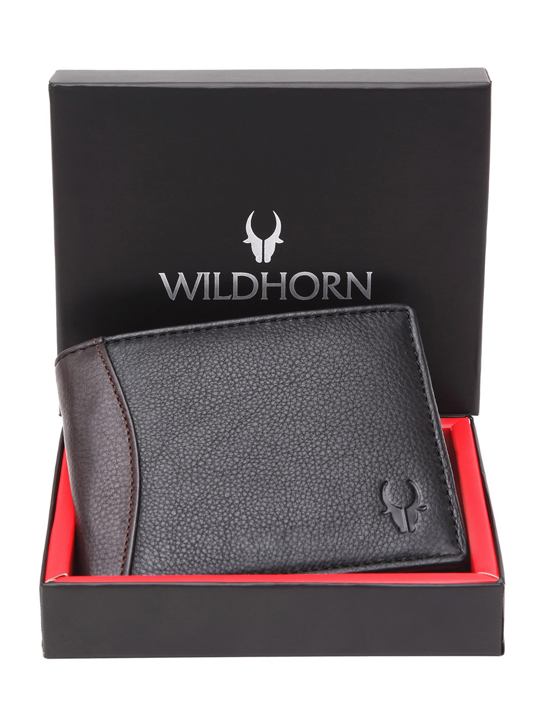 WildHorn Unisex Black Genuine Leather Wallet
