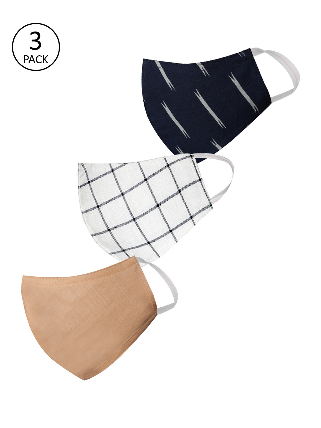 VASTRAMAY Unisex 3 Ply 3Pcs Reusable Protective Outdoor Face Masks