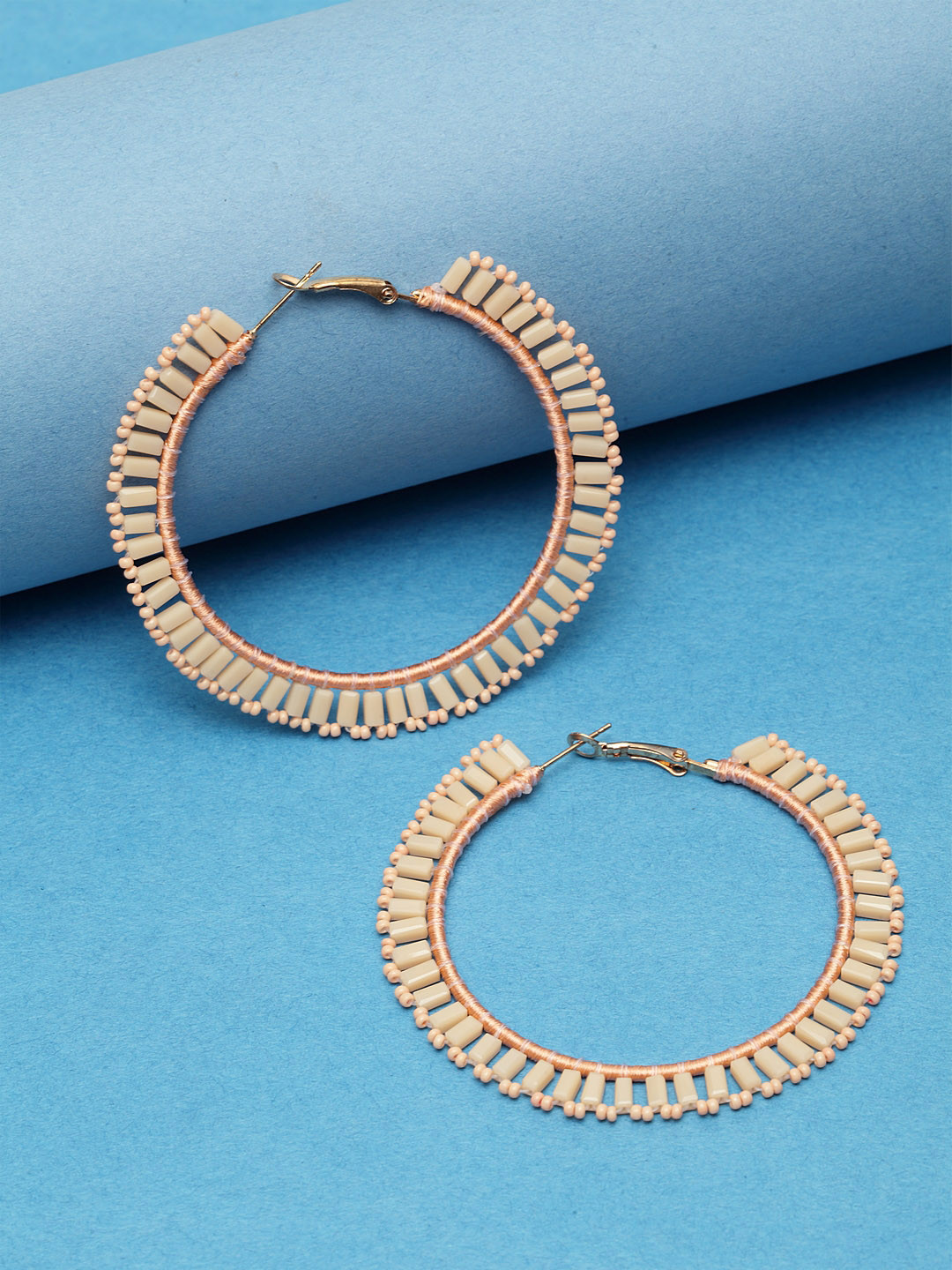 Madame Peach Circular Handmade Drop Earrings