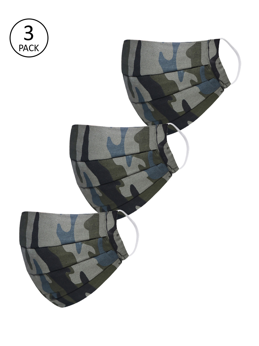 VASTRAMAY Unisex 2 Ply 3Pcs Reusable Protective Outdoor Face Masks