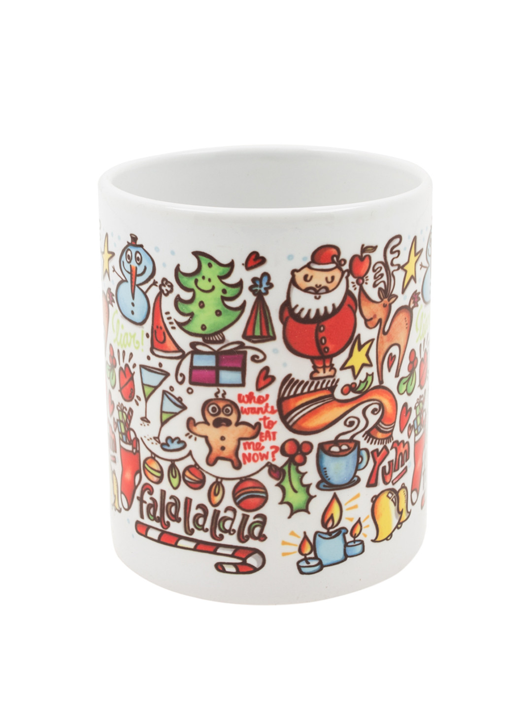 Chumbak Orange & Blue Printed Christmas Pattern Coffee Mug