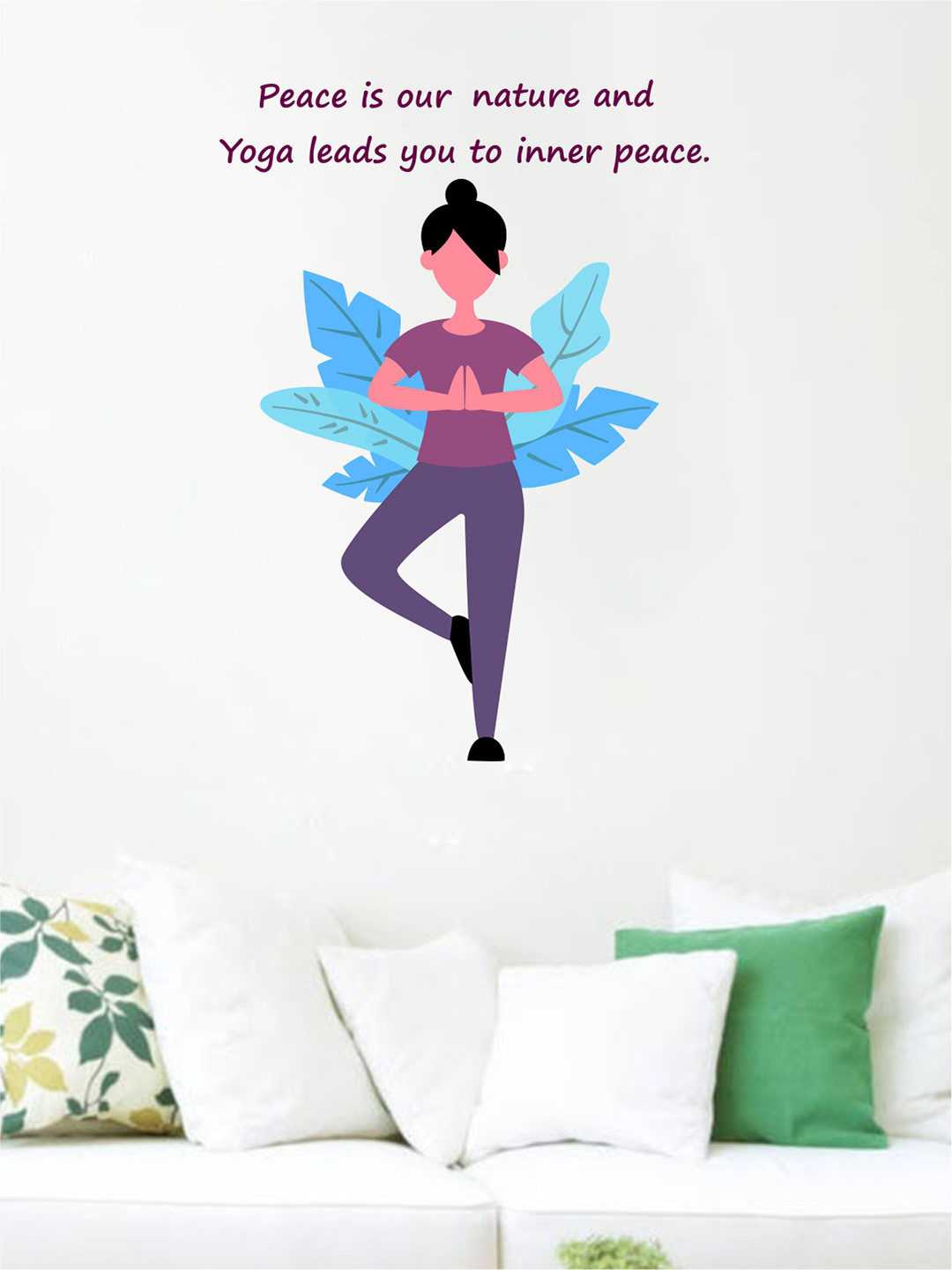 rawpockets Multicolored Yoga Quotes Wall Stickers
