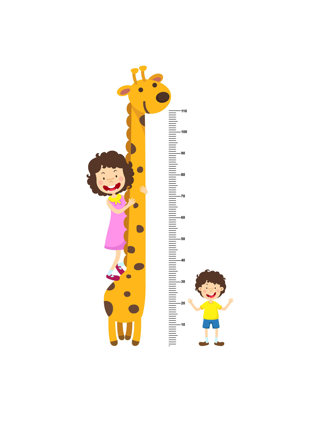 rawpockets Multicolored Growth Chart With Giraffe Wall Stickers