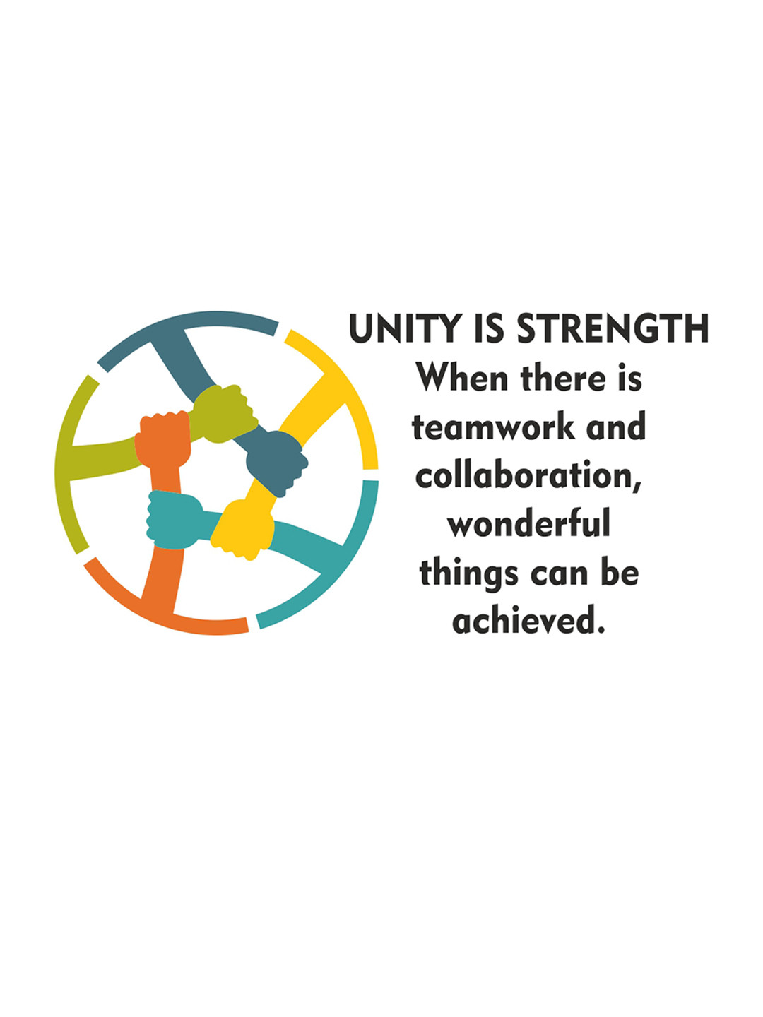 rawpockets Multicolored Unity is Strength Wall Stickers