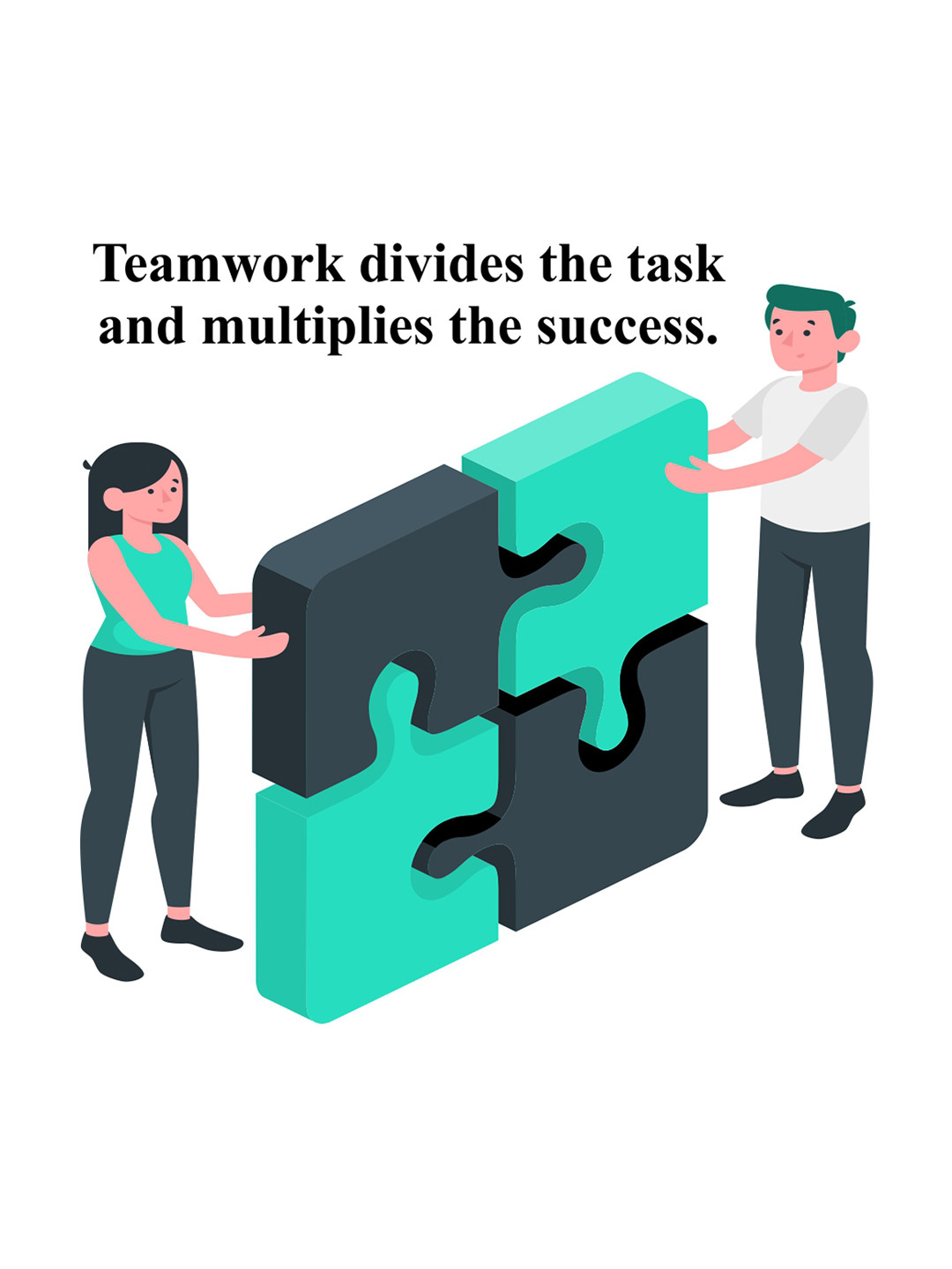 rawpockets Multicolored Team Work  Wall Stickers