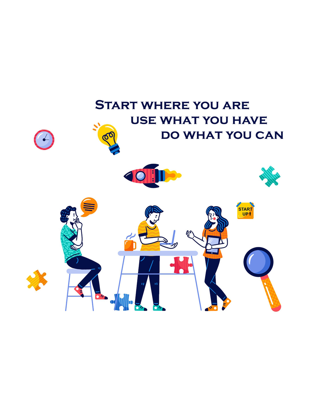 rawpockets Multicolored Inspirational Quotes Wall Stickers