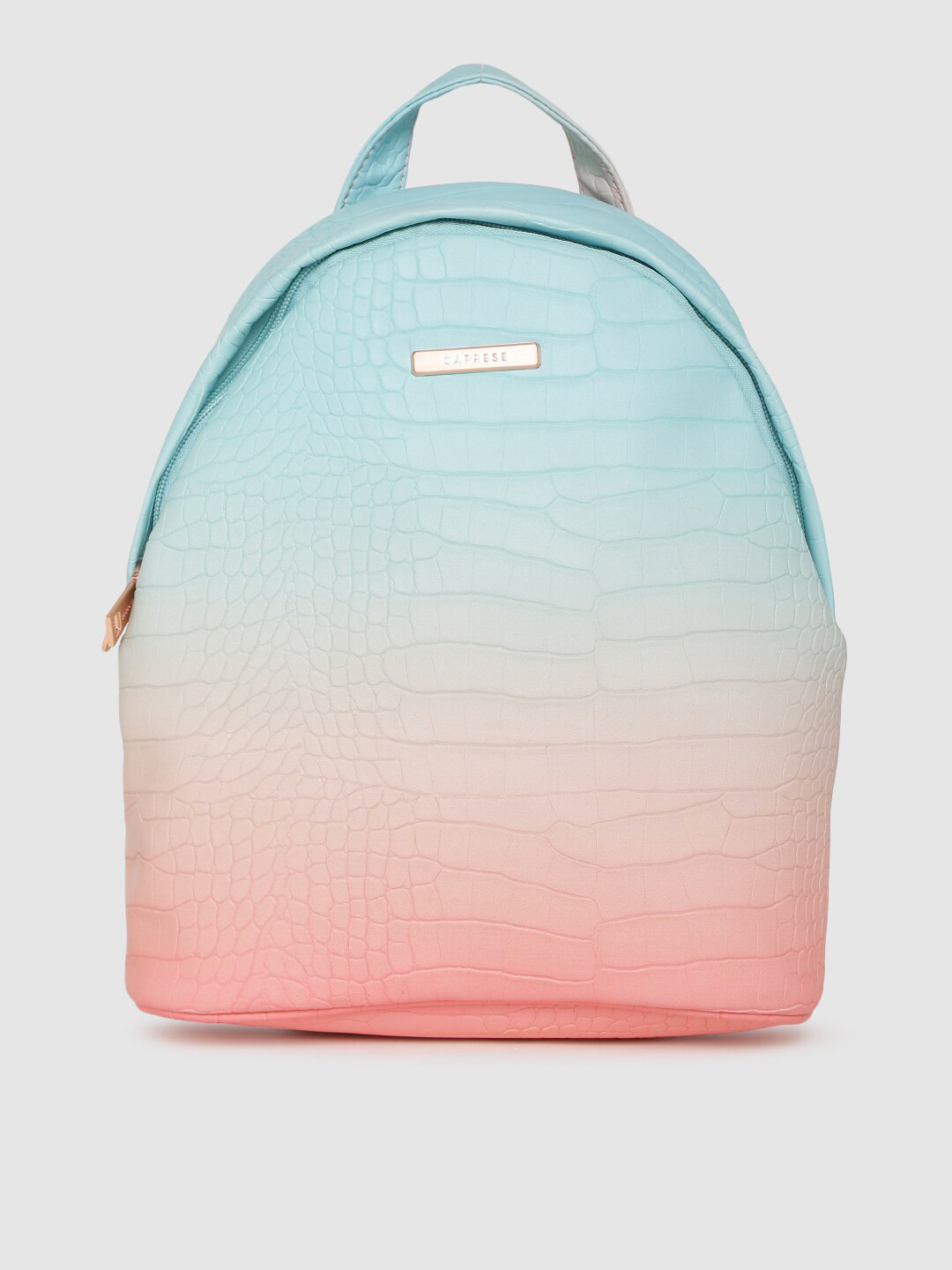 Caprese Light Blue Pink Backpack Caprese Faux Leather Pink Women