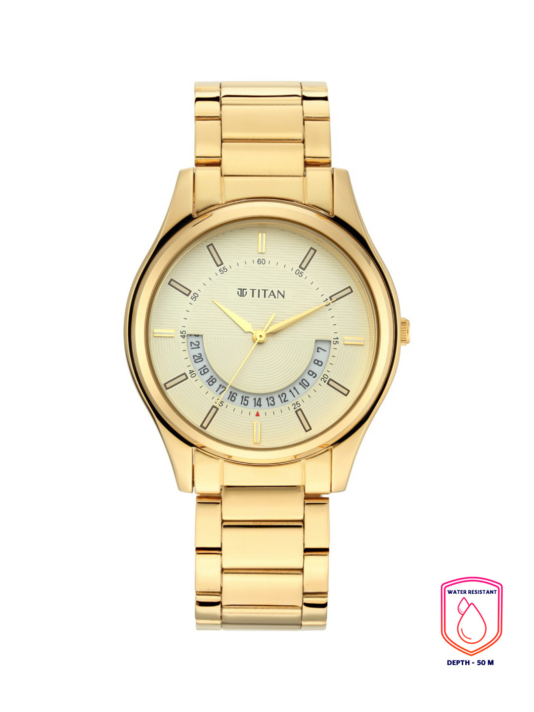 Titan Men Yellow Analogue Watch 1713YM06