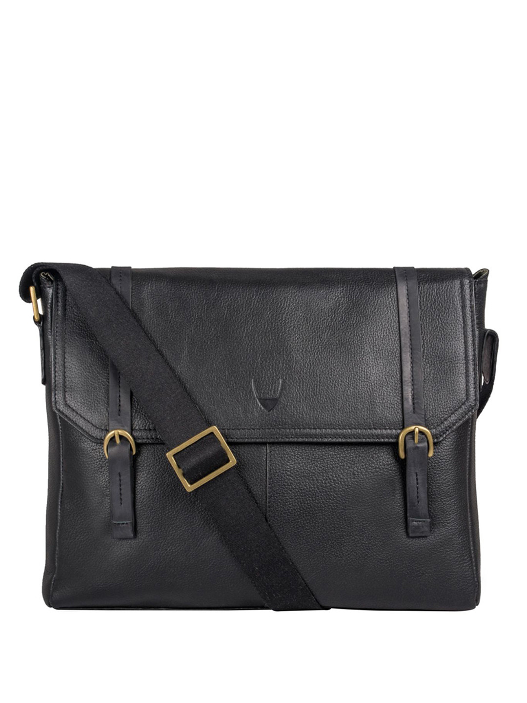Hidesign Men Black Solid FLEET STREET 03 Leather Messenger Bag