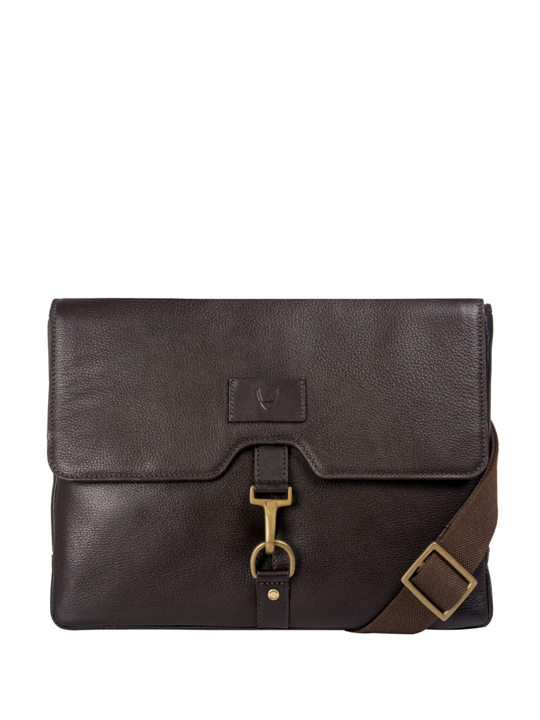 Hidesign Men Brown Solid EE JAGUAR 03 Leather Laptop Bag