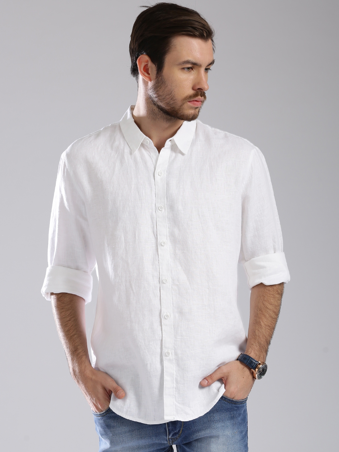 Buy Levi's White Linen Casual Shirt - Shirts for Men 1209934 | Myntra