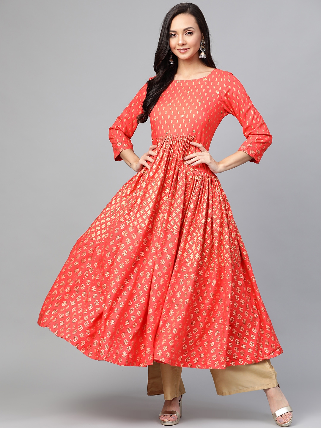 sangria embellished anarkali with sequence