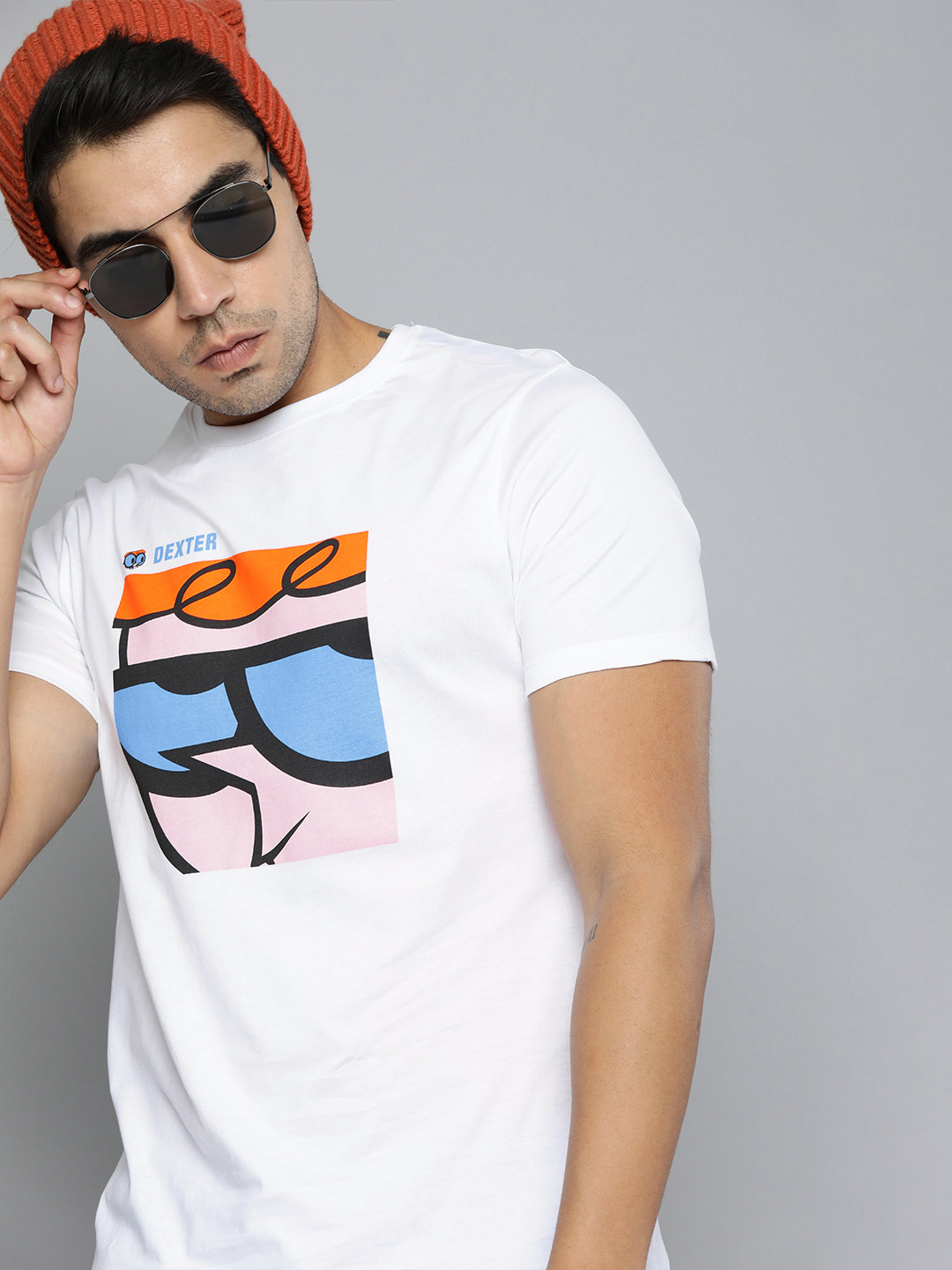 Dexter by Kook N Keech Men White Dexter Printed Round Neck Pure Cotton T-shirt