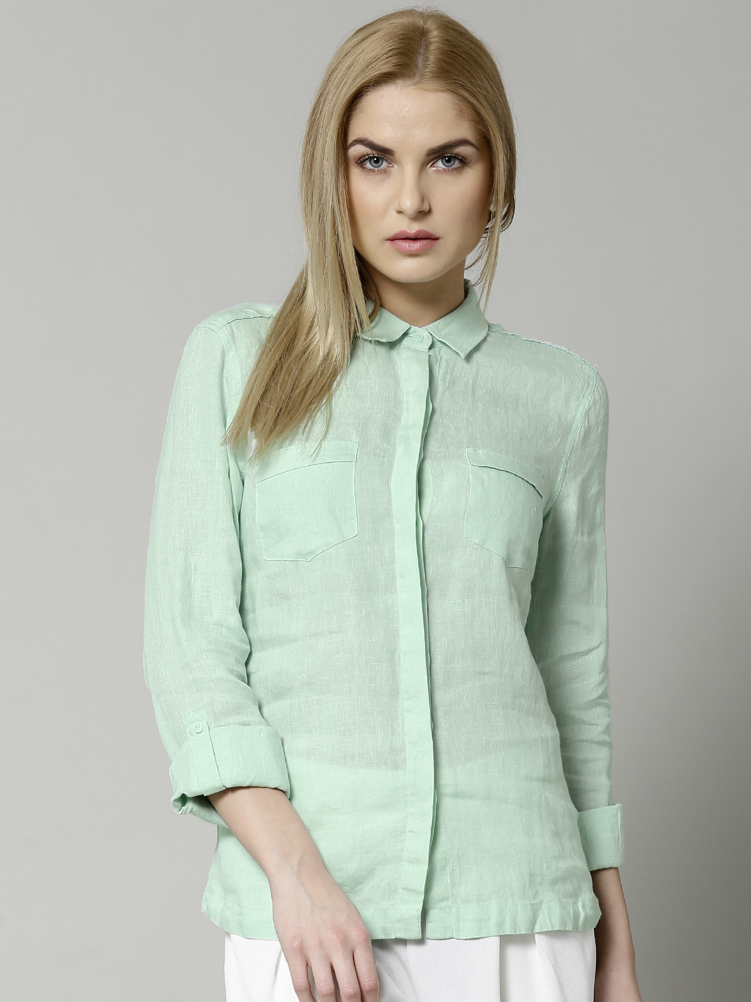 marks and spencer linen shirts women's