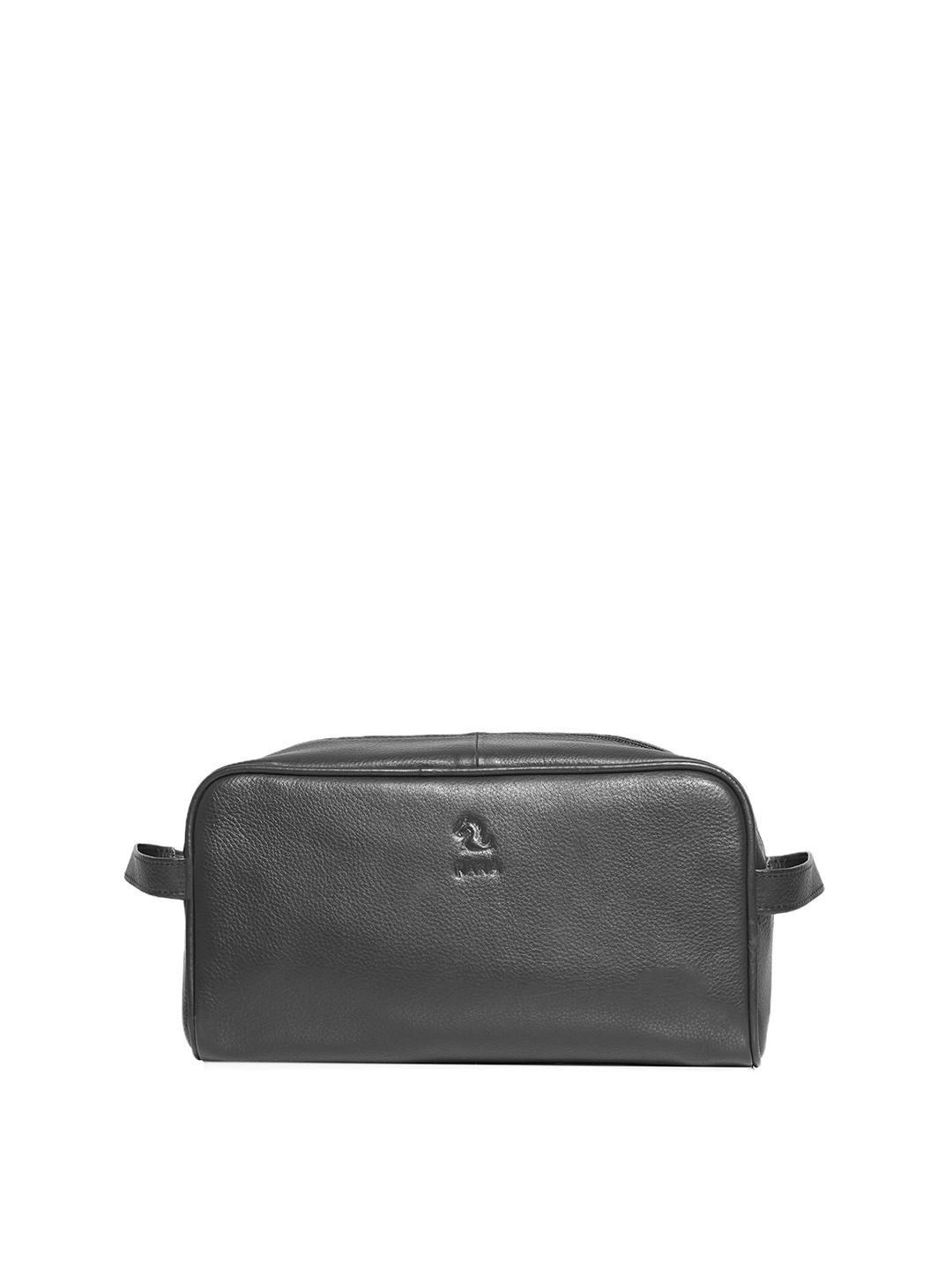 Kara Men Black Travel Leather Toiletry Kit