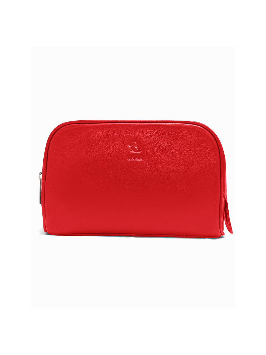 Kara Unisex Malia Coral Red Travel Leather Toiletry Kit
