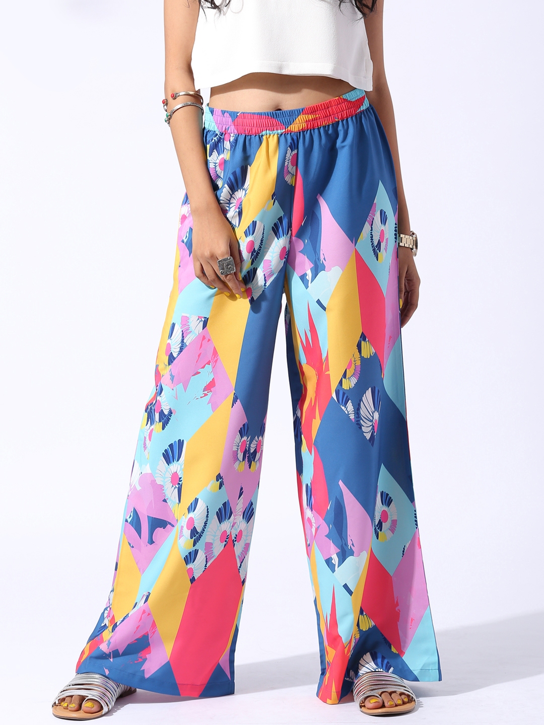 Lokal South Multicoloured Abstract Printed Palazzo Trousers