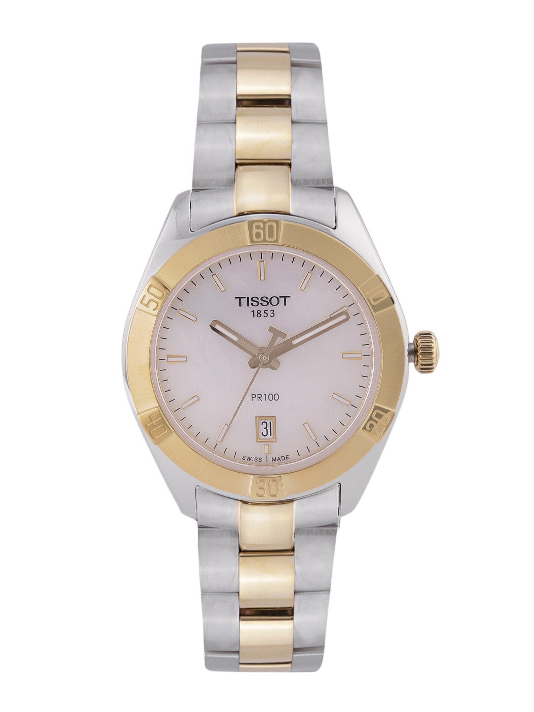 TISSOT Women Off-White PR 100 Sport Chic Swiss Analogue Watch T1019102211100