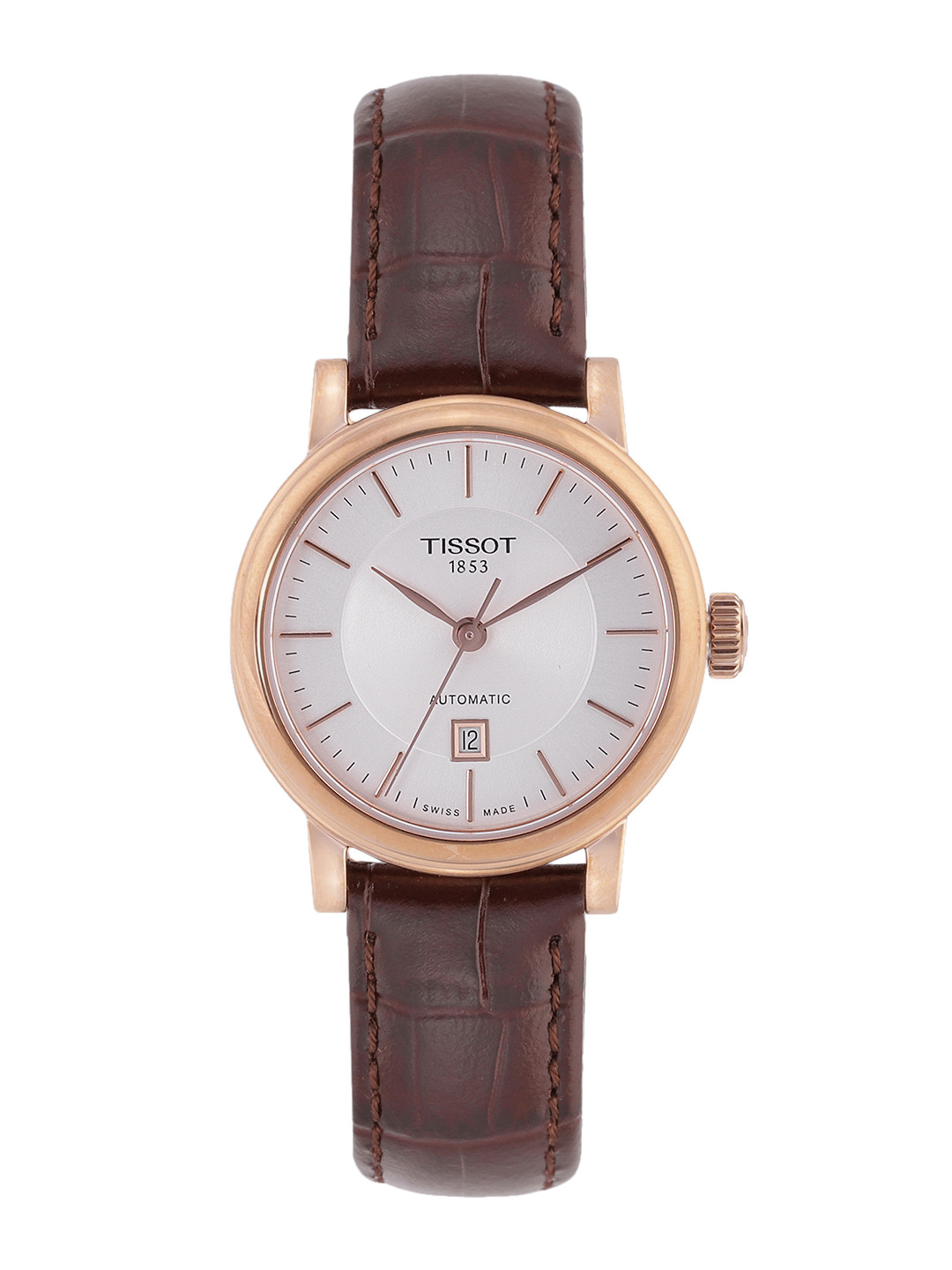 TISSOT Women Silver-Toned Carson Premium Automatic Lady Analogue Watch T1222073603100