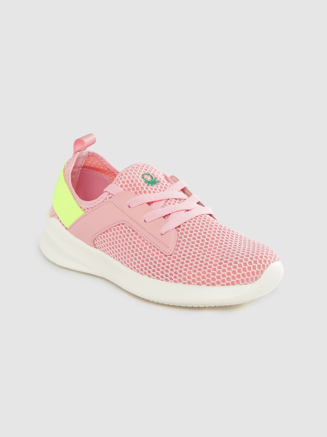 United Colors of Benetton Women Pink Woven Design Sneakers