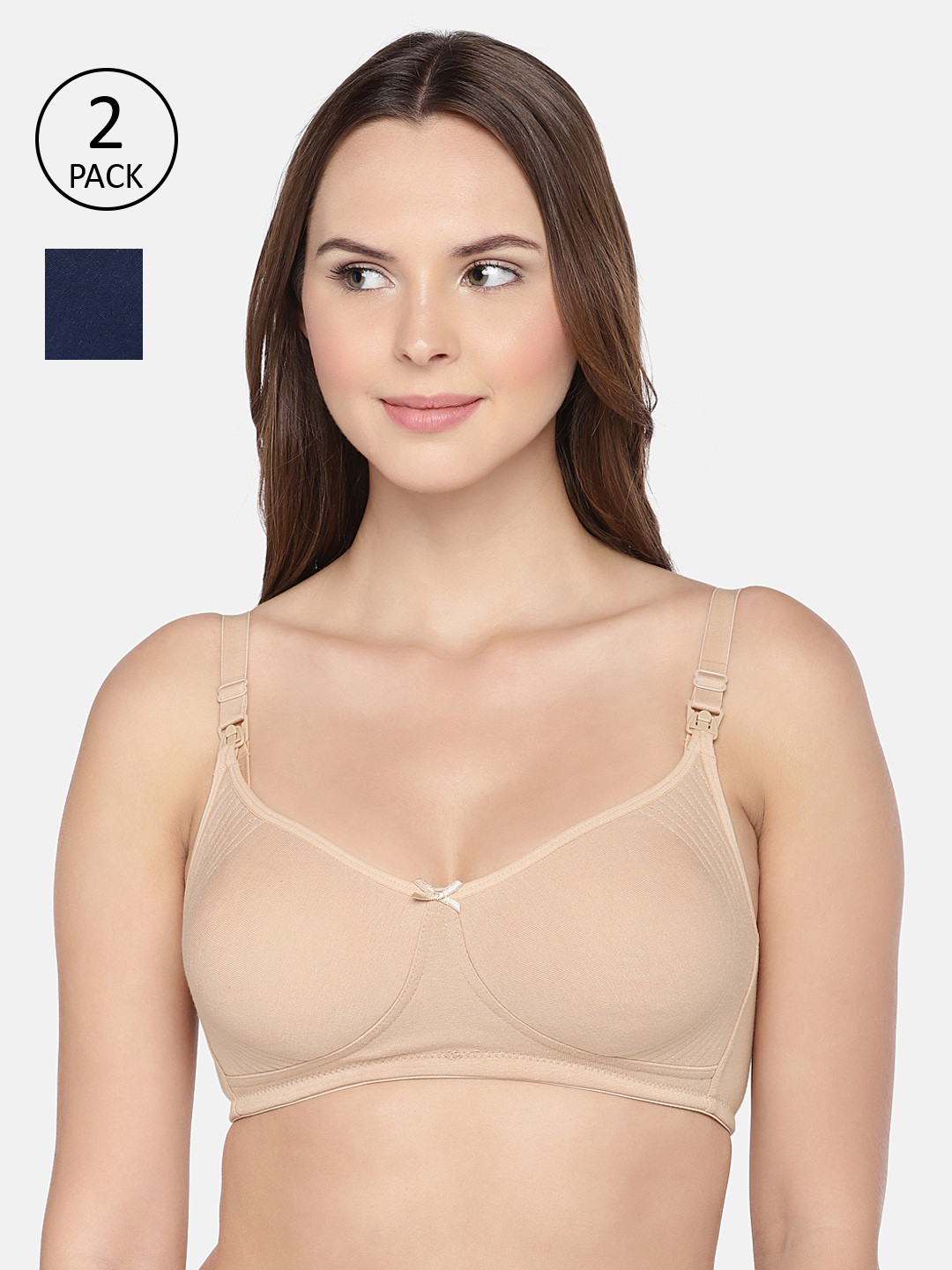 Inner Sense Organic Cotton Antimicrobial Soft feeding Bras(Pack of 2)