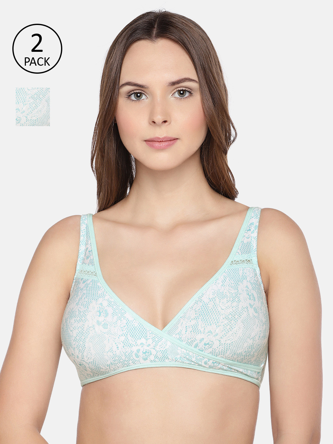 Inner Sense Organic Cotton Antimicrobial Sleeping/Feeding Bra(Pack of 2) IMBC007D