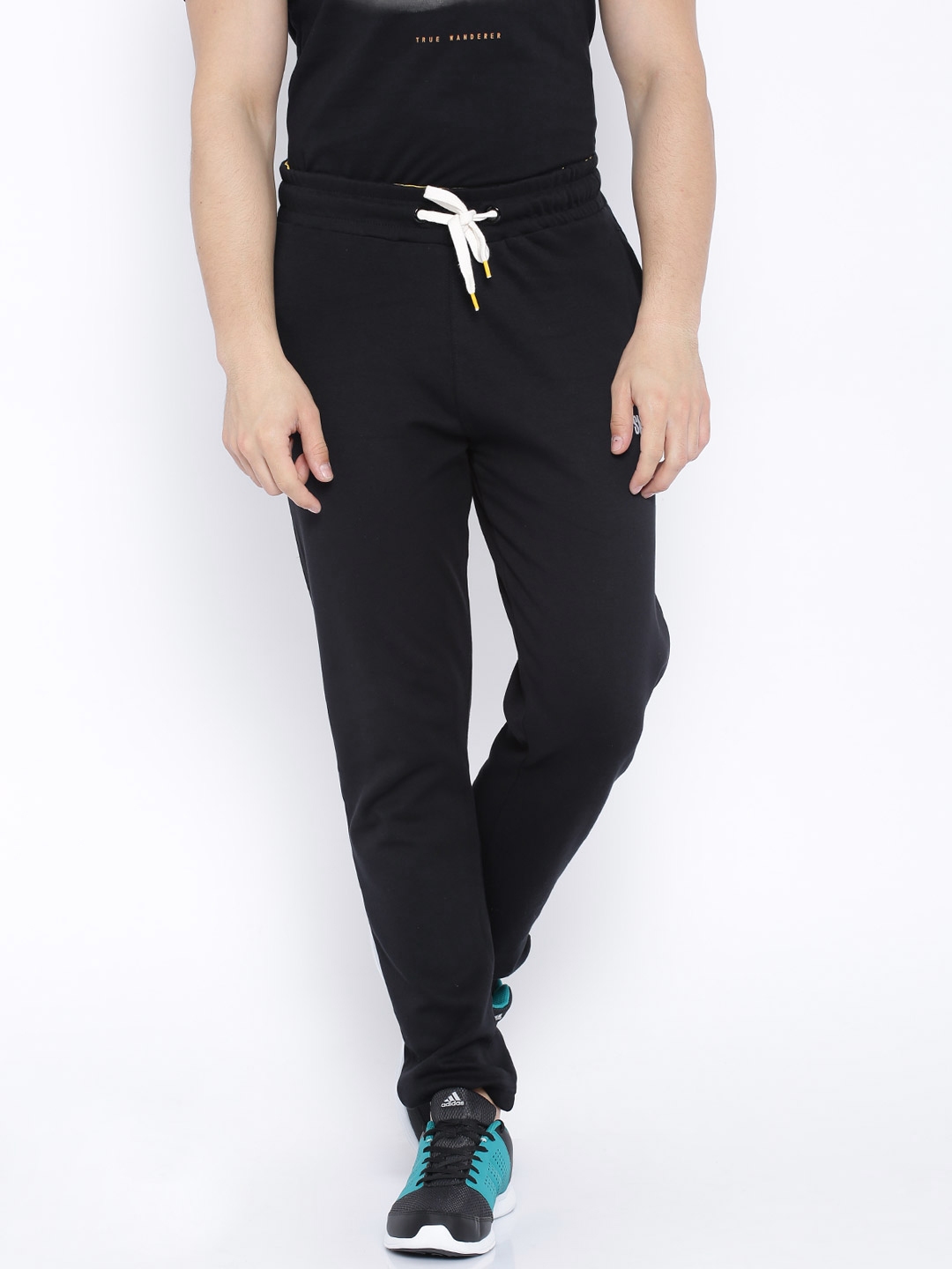 Buy SmileyWorld Black Track Pants Track Pants for Men 1219637