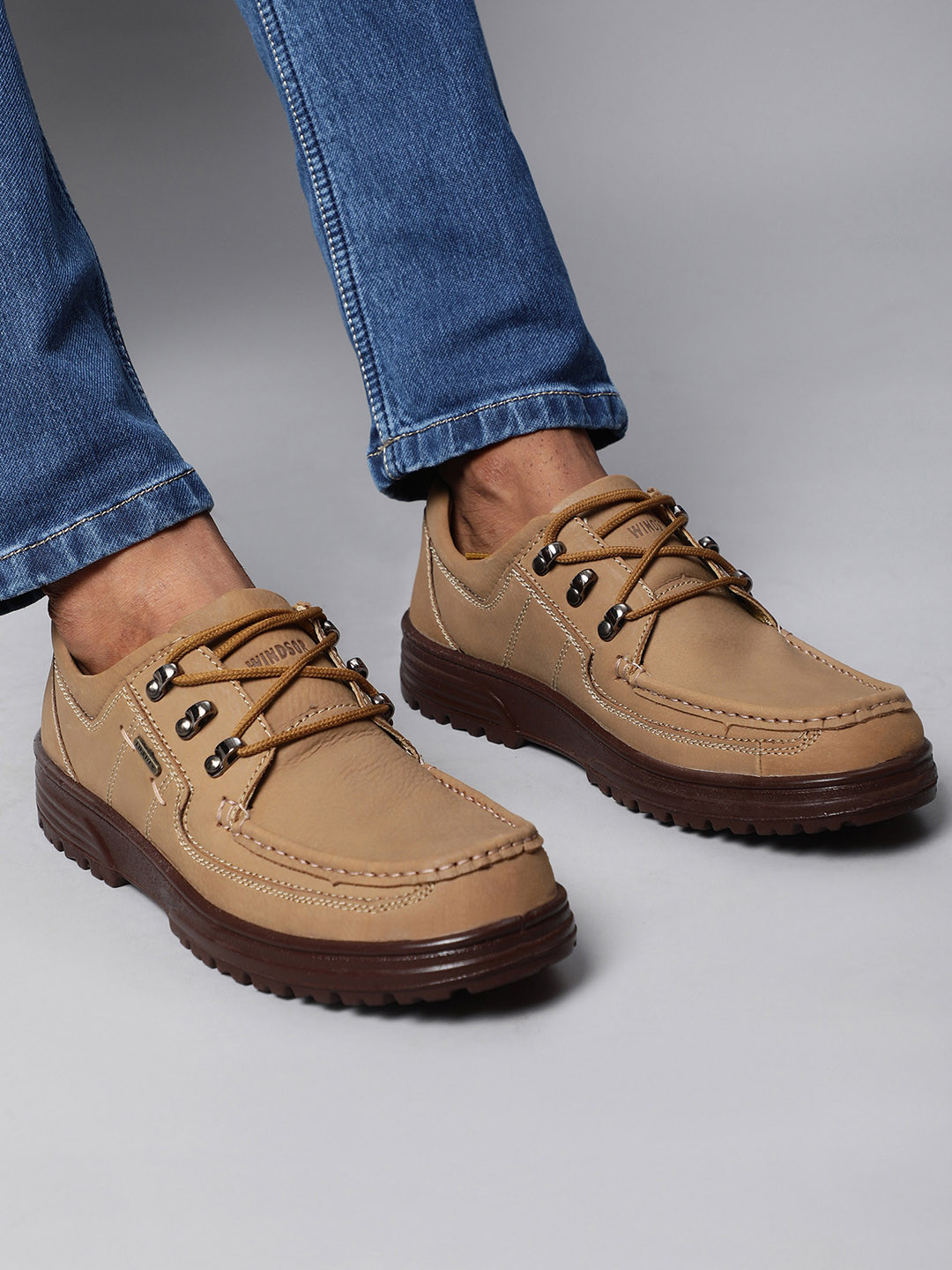 Liberty Men Beige Leather Loafers