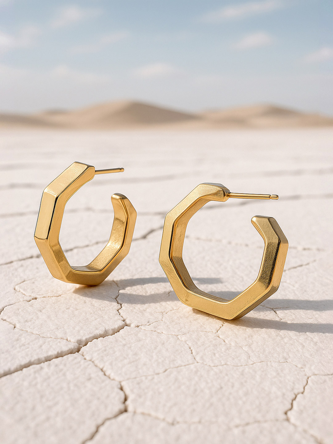 TOKYO TALKIES X rubans FASHION ACCESSORIES Gold-Plated Geometric Half Hoop Earrings