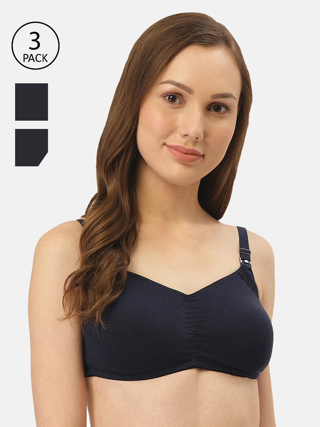 Inner Sense Pack Of 3 Antimicrobial Maternity Bra IMBC001B_1B_1B