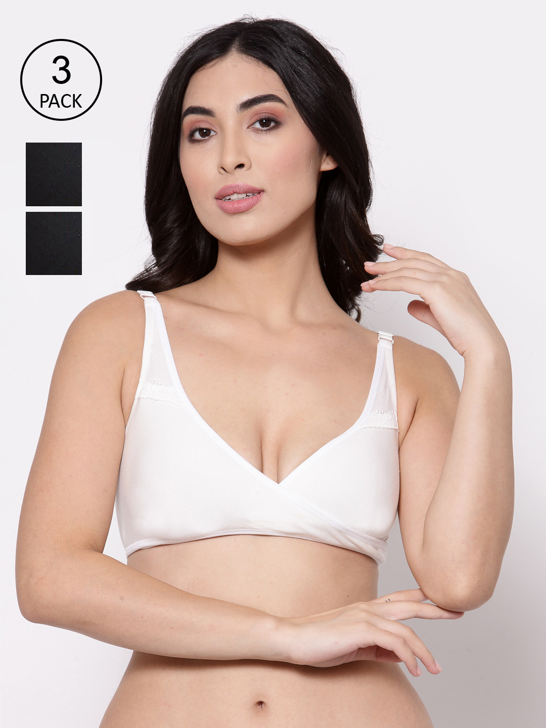 Inner Sense Pack Of 3 Organic Cotton Antimicrobial Padded Maternity Bra IMBC007G_7G_7E