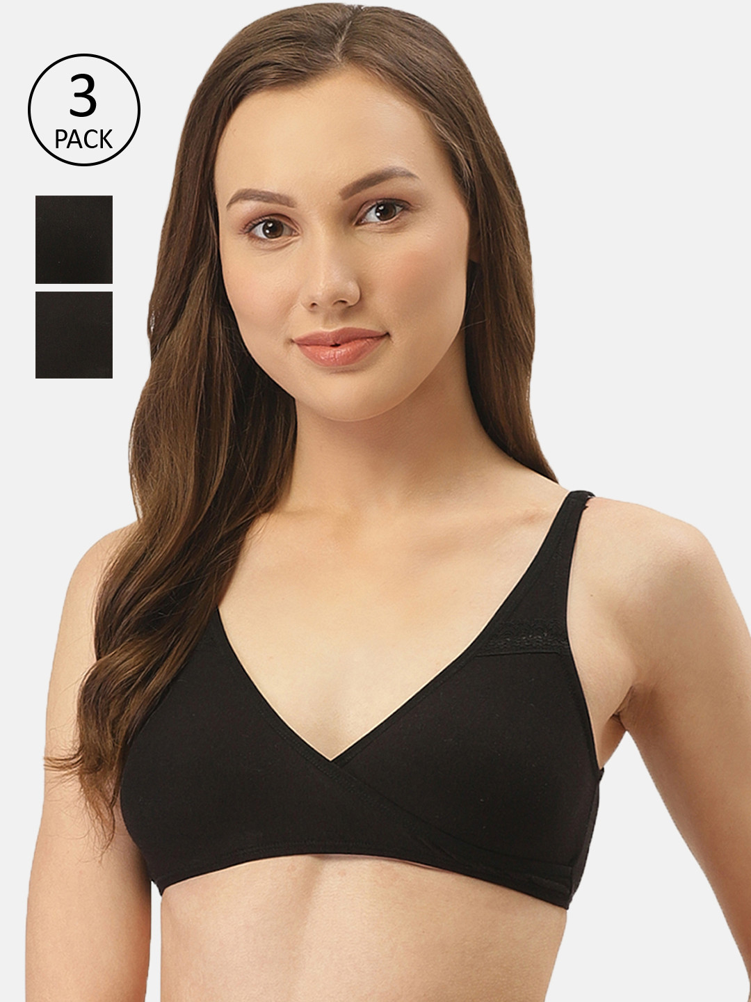 Inner Sense Pack of 3 Non-Wired Non Padded Antimicrobial Maternity Bras IMBC007G_7G_7G