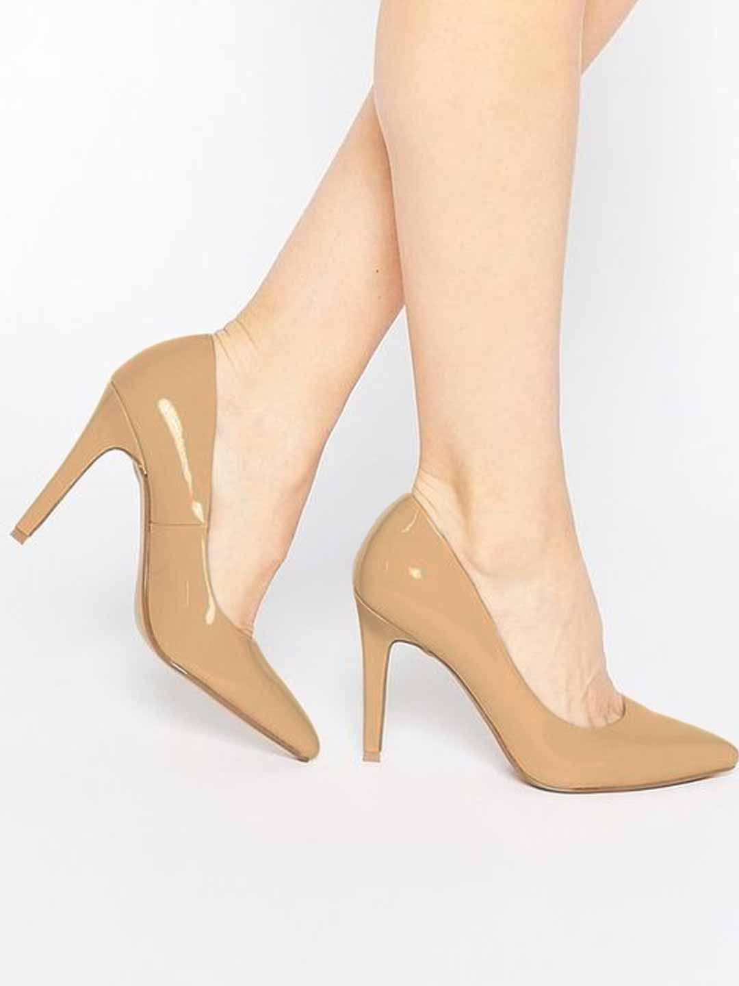 Shoetopia Women Nude-Coloured Solid Stilettos