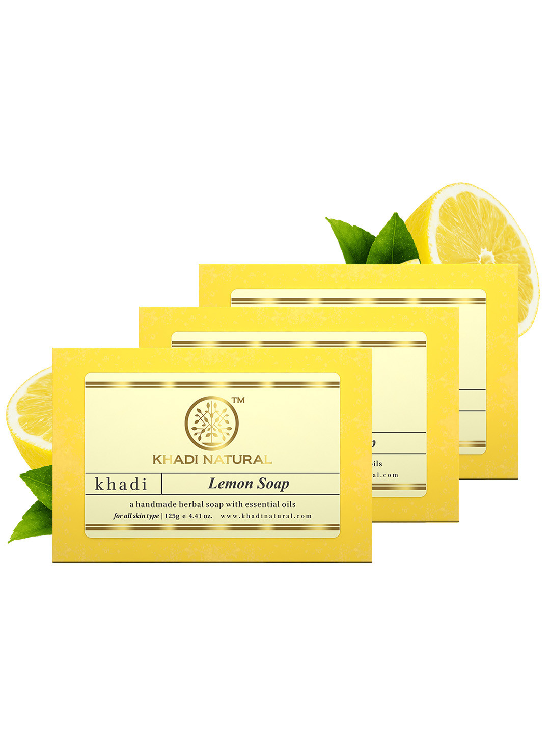 Khadi Natural Set of 3 Handmade Lemon Soap
