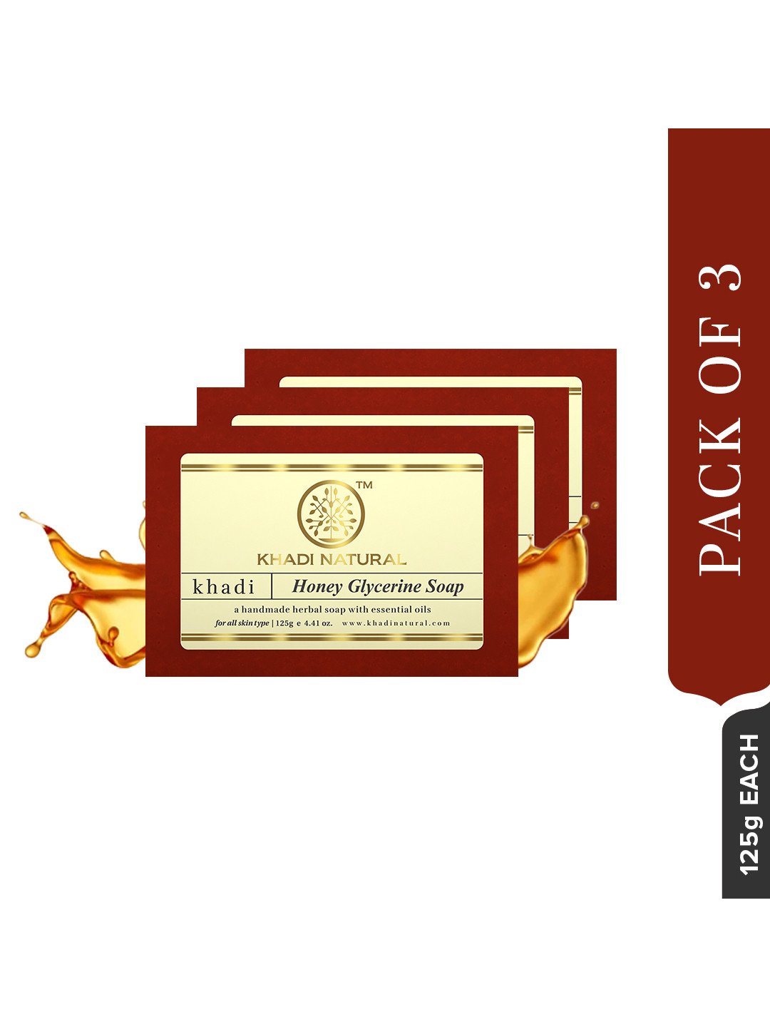 Khadi Natural Set Of 3 Honey Glycerine Soaps