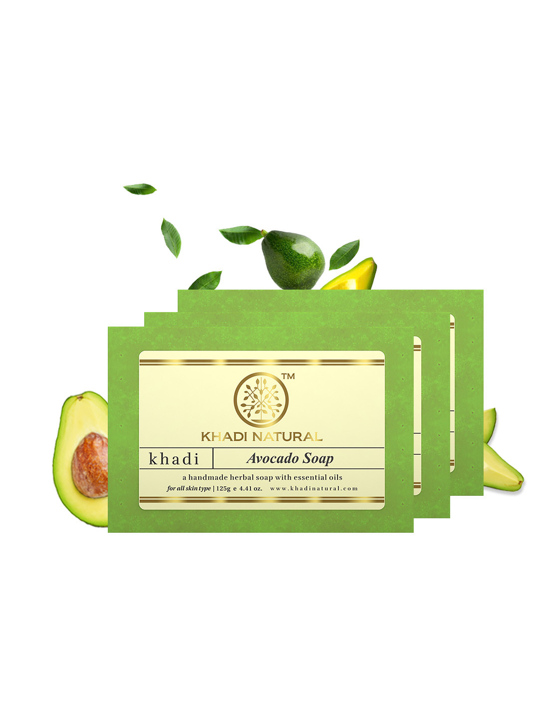 Khadi Natural Set Of 3 Avocado Soaps