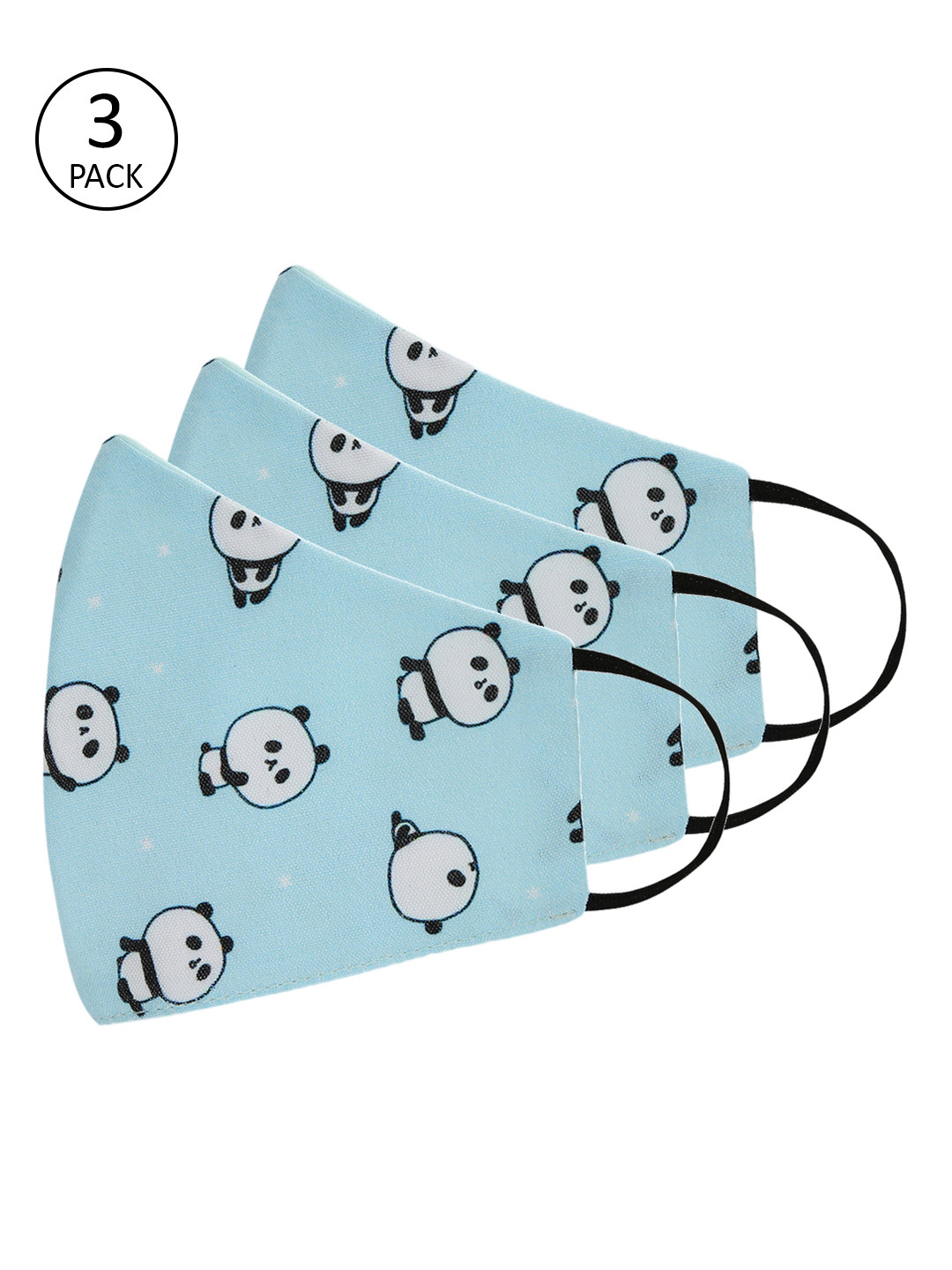 Tossido Unisex Pack Of 3 Blue 3 Ply Premium Cotton Printed Masks