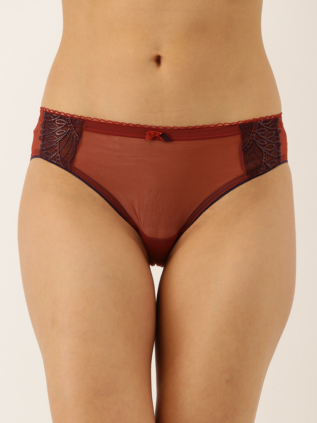 Enamor Womans Maroon Floral Printed Briefs